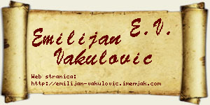 Emilijan Vakulović vizit kartica